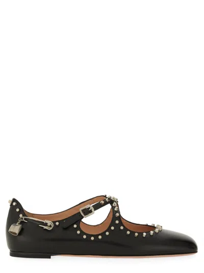 Bally Beliska Studded Leather Ballet Flats In Black