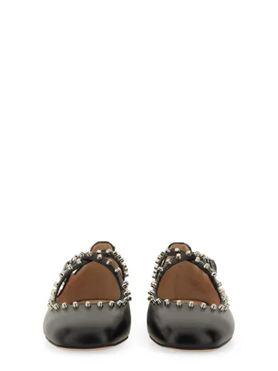 Bally Beliska Studded Leather Ballet Flats In Black