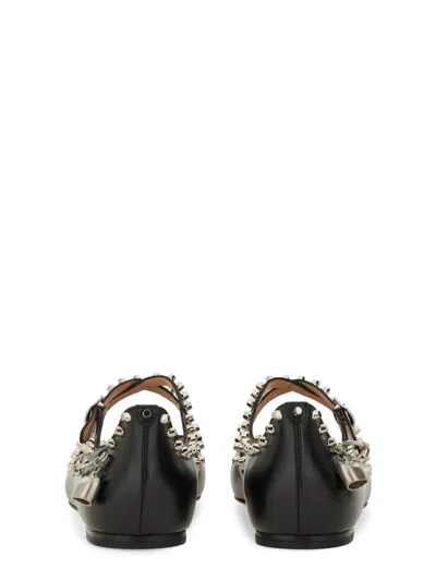 Bally Beliska Studded Leather Ballet Flats In Black