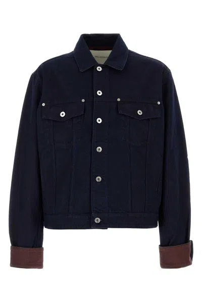 Jw Anderson J. W. Anderson Cropped Denim Jacket With Contrasting Cuffs In Blue