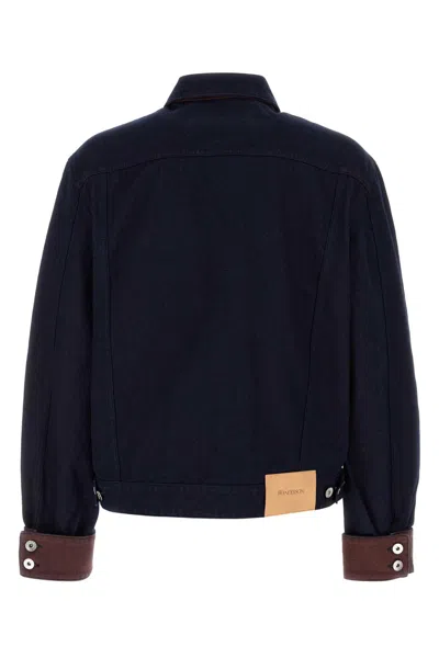 Jw Anderson J. W. Anderson Cropped Denim Jacket With Contrasting Cuffs In Blue