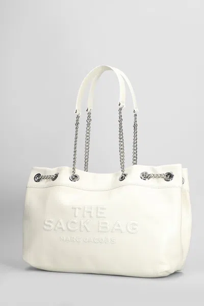 Marc Jacobs The Chain Sack Shoulder Bag In White Leather In White