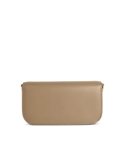 Dolce & Gabbana 3.5 Leather Taupe Crossbody Bag In Nude