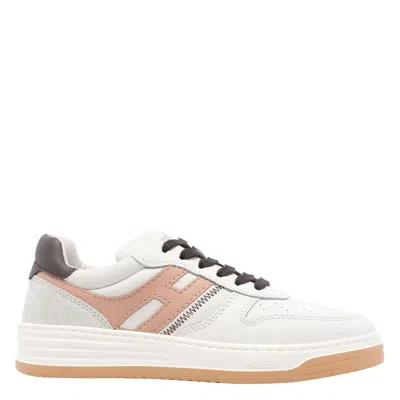 Hogan Sneakers With Perforated Toe Box And Contrasting Accents In Pink