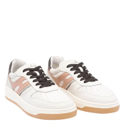 Hogan Sneakers With Perforated Toe Box And Contrasting Accents In Pink