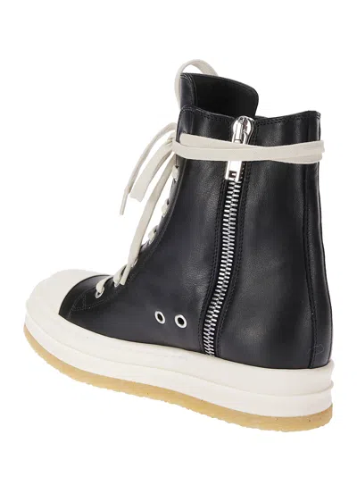 Rick Owens Geobasket High-top Sneakers Contrast Sole In Black