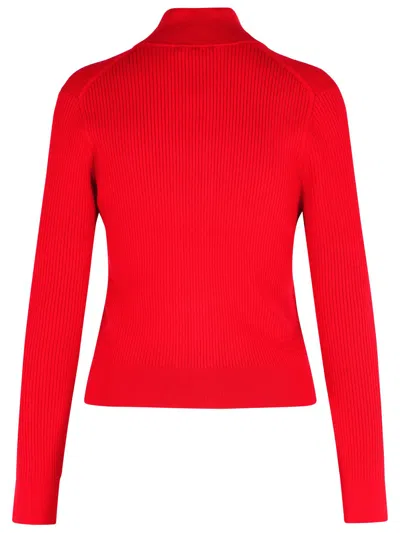 Jw Anderson J. W. Anderson Crimson Red Cotton Blend Turtleneck Sweater In Red