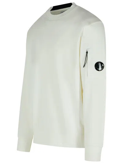 C.p. Company Felpa Girocollo Diagonal Raised In White