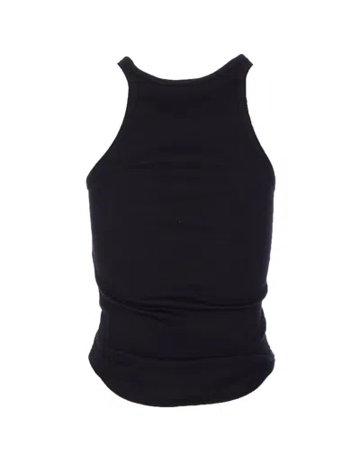 Courrèges Buckle 90s Rib Tank Top In Black