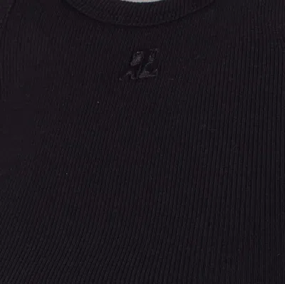 Courrèges Buckle 90s Rib Tank Top In Black