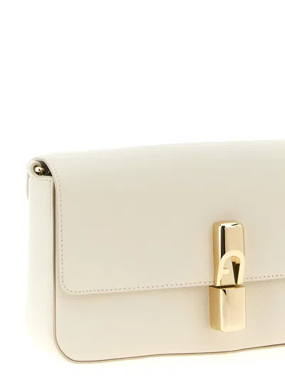 Furla Iride Small Cream Leather Crossbody Bag In White