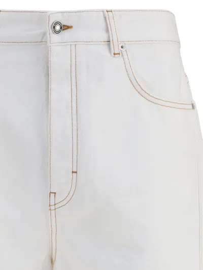 Givenchy Men White Denim Wide-leg Jeans In White