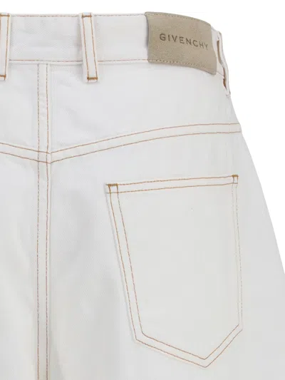 Givenchy Men White Denim Wide-leg Jeans In White