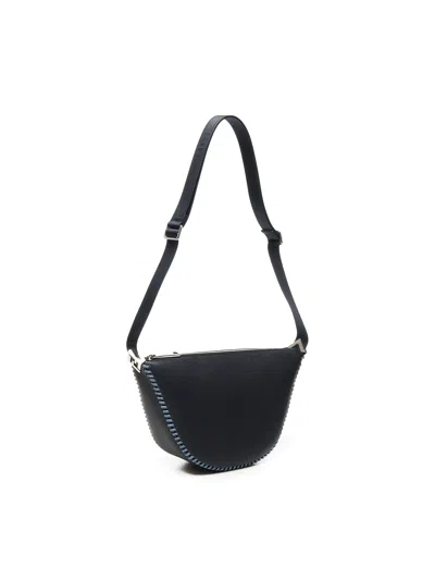 Fendi Half-moon Leather Shoulder Bag In Blue