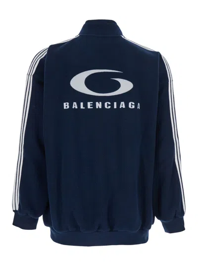 Balenciaga Fabiana Filippi Bicolor Tweed Boucle Jacket In Blue