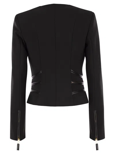 Elisabetta Franchi Elisbetta Franchi Black Zipped Jacket In Brown