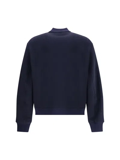 Etro Navy Blue Bomber Jacket With Embroidered Logo And Zip Fastening In Black