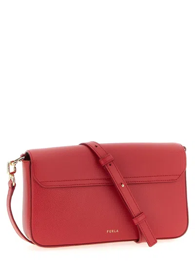 Furla Iride Small Red Leather Crossbody Bag In Red