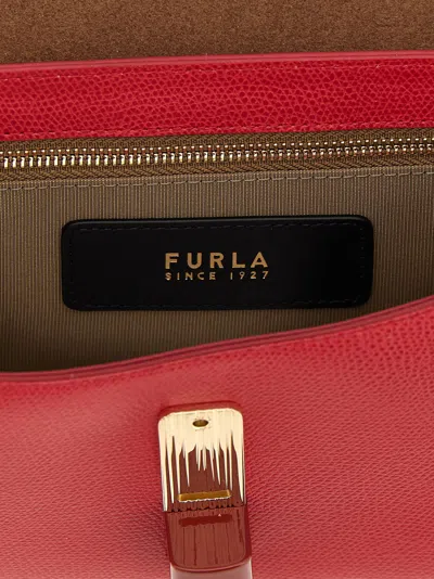 Furla Iride Small Red Leather Crossbody Bag In Red
