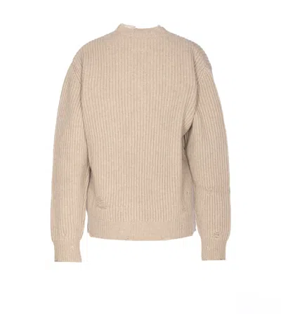 Mm6 Maison Margiela Beige Wool Sweater In Multi