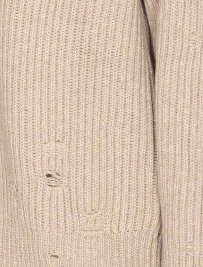 Mm6 Maison Margiela Beige Wool Sweater In Multi