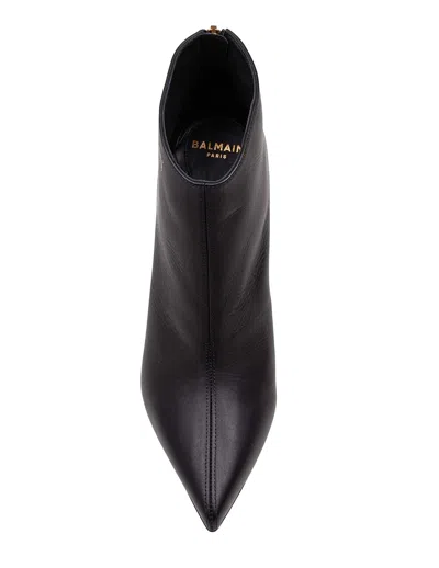 Balmain Eden Calfskin Ankle Boots In Black