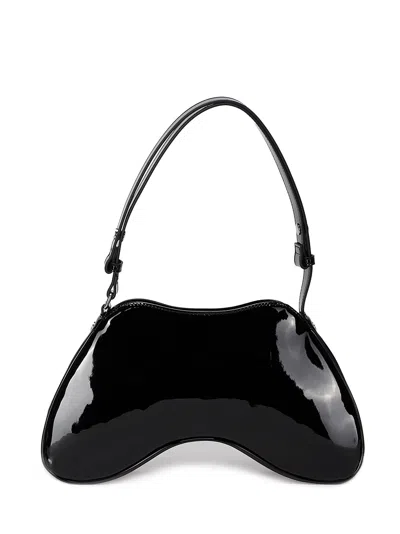 Diesel Play-glossy Shoulder Bag In Black