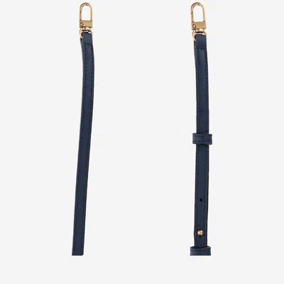 Pinko Leather Clutch Bag With Logo In Blue