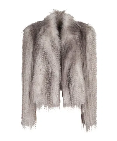 Giuseppe Di Morabito Short Faux Fur Jacket In Gray