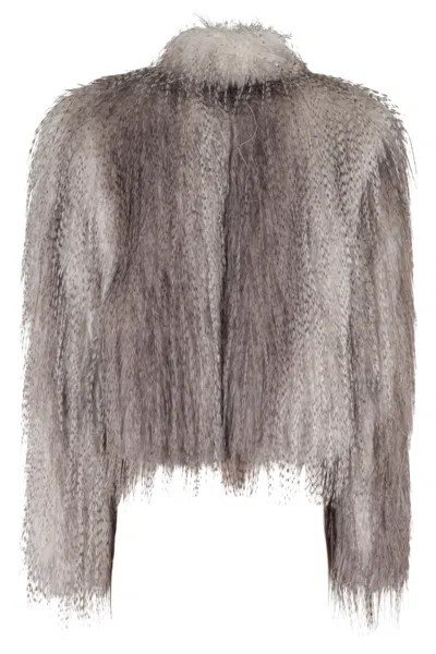 Giuseppe Di Morabito Short Faux Fur Jacket In Gray