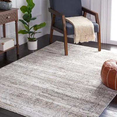 Safavieh Princeton Machine Made Area Rug, Ivory / Grey Contemporary Style Easy Care In Gray
