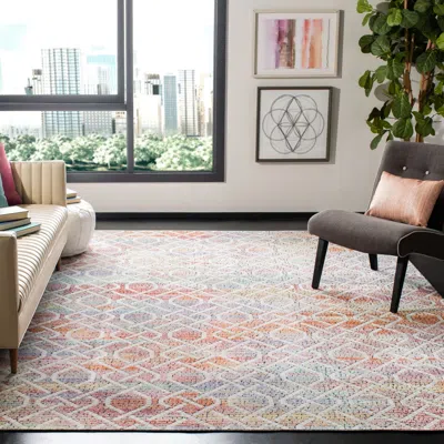 Safavieh Provance Machine Made Area Rug, Cream / Orange Transitional Style Easy Care In Multi