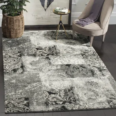 Safavieh Retro Machine Made Area Rug, Cream / Grey Transitional Style Easy Care In Gray