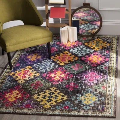 Safavieh Monaco Machine Made Area Rug, Multi Bohemian Style Easy Care In Multi