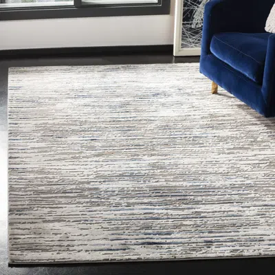 Safavieh Meadow Machine Made Area Rug, Grey / Light Grey Contemporary Style Easy Care In Gray
