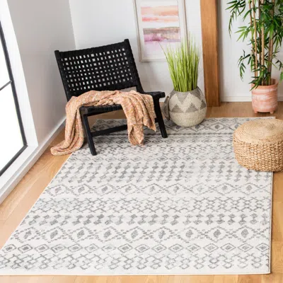 Safavieh Mercer Machine Made Area Rug, Ivory / Grey Bohemian Style Easy Care In Gray