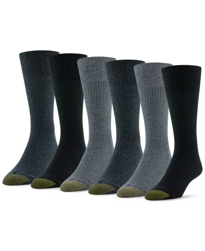 Gold Toe Men's 6-pack Cambridge Solid Crew Socks In Multi