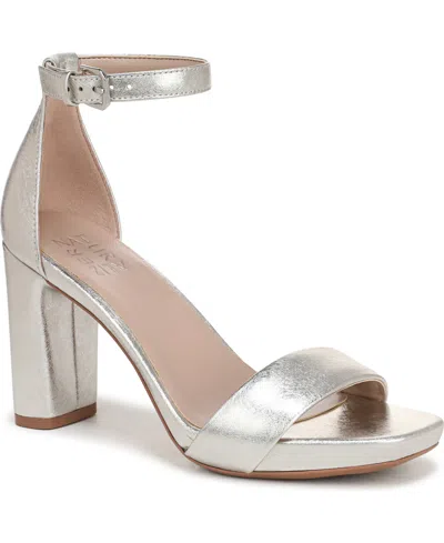 Naturalizer Joy Square Toe Ankle Strap Dress Sandals In White