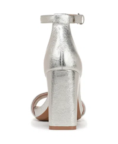 Naturalizer Joy Square Toe Ankle Strap Dress Sandals In White