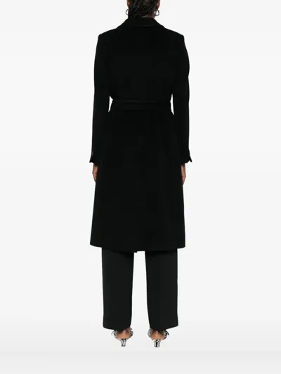 Tagliatore Double-breasted Wool Coat Long Sleeves In Black