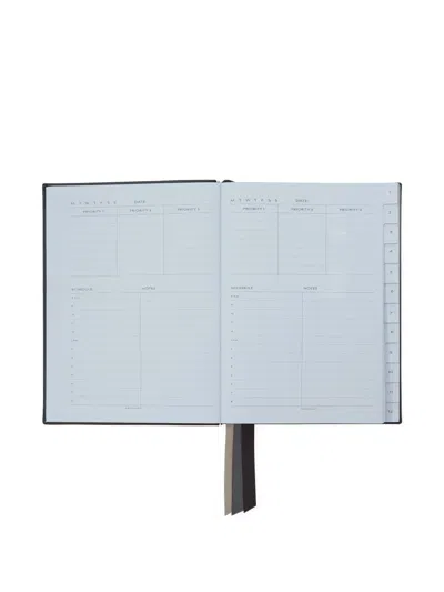 Smythson Soho Panama Leather Planner In Black