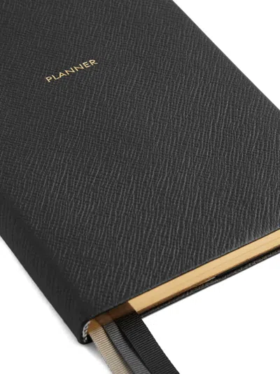 Smythson Soho Panama Leather Planner In Black