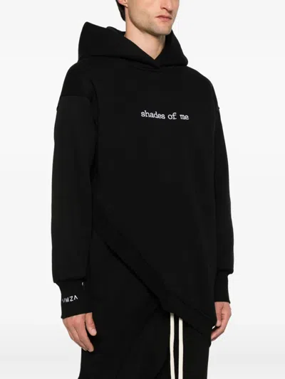 Hamza Asymmetric-hem Hoodie In Black
