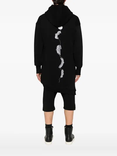 Hamza Asymmetric-hem Hoodie In Black