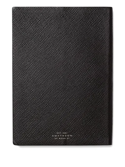 Smythson Panama Leather Notebook In Black