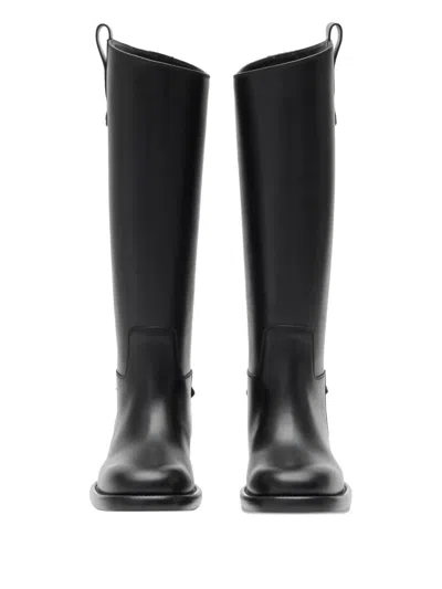 Burberry Cavalier Boots In Leather In Black