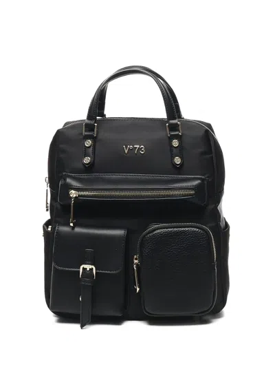 V73 Multi-pocket Top-handle Backpack In Black