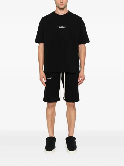 Hamza Drawstring Pocket Shorts In Black