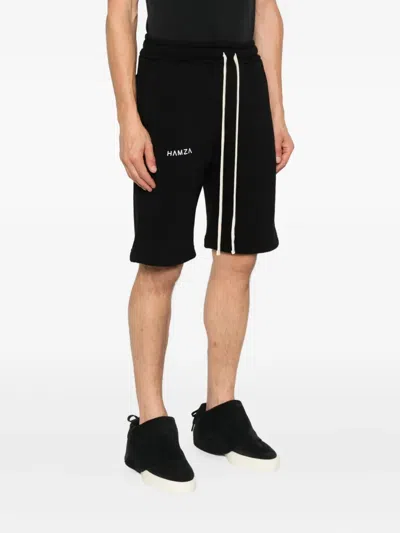 Hamza Drawstring Pocket Shorts In Black