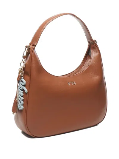 V73 Half-moon Shoulder Bag In Brown